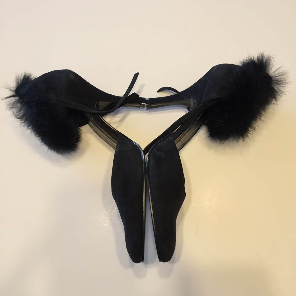 Enzo Angiolini Camisha Furr Ankle Tie Heel Pumps 8 - Picture 3 of 8